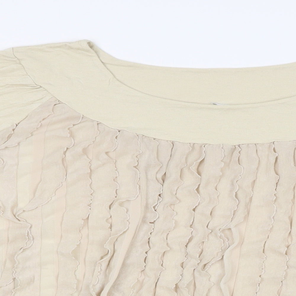 Preworn Womens Beige   Basic T-Shirt Size L