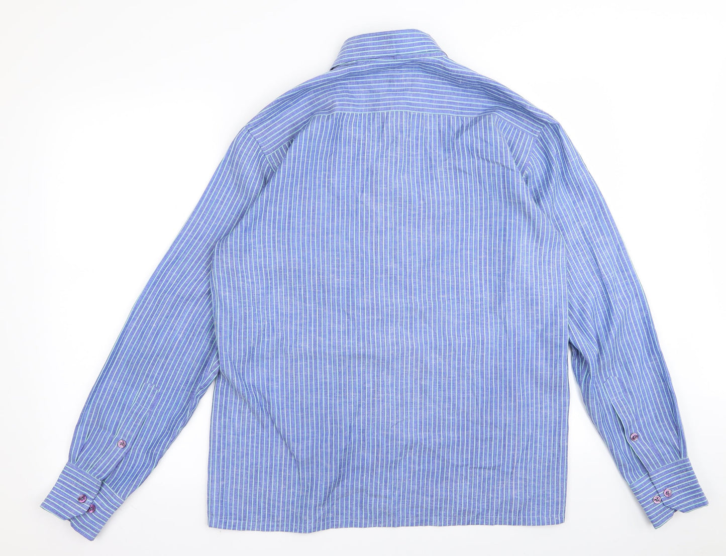 blue park Mens Blue Striped   Button-Up Size 40