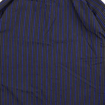 Murano Mens Black Striped   Button-Up Size 40