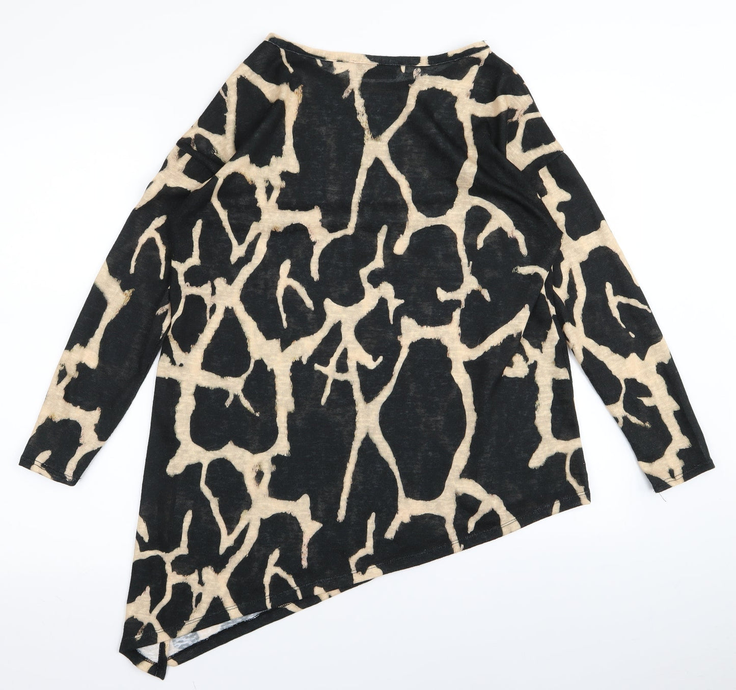 Wallis Womens Black Animal Print  Basic T-Shirt Size S