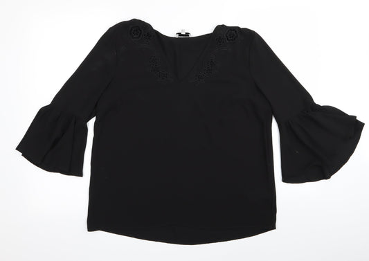 Warehouse Womens Black   Basic Blouse Size 10