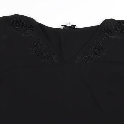 Preloved Warehouse Womens Black   Basic Blouse Size 10 - Detail