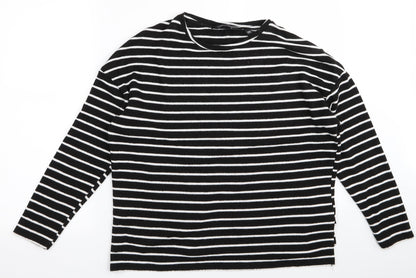 Preloved Dorothy Perkins Womens Black Striped  Pullover Jumper Size 10 - Front
