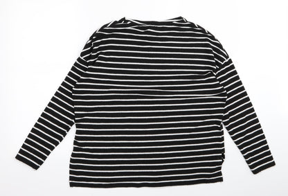 Preloved Dorothy Perkins Womens Black Striped  Pullover Jumper Size 10 - Back