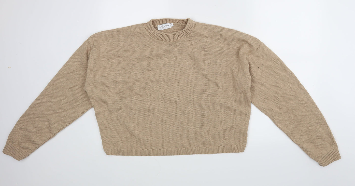 In the Style Womens Beige   Pullover Jumper Size 8