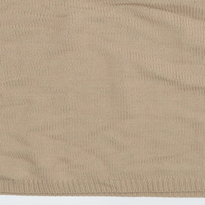 Brand and care label for In the Style women’s beige jumper, size UK 8