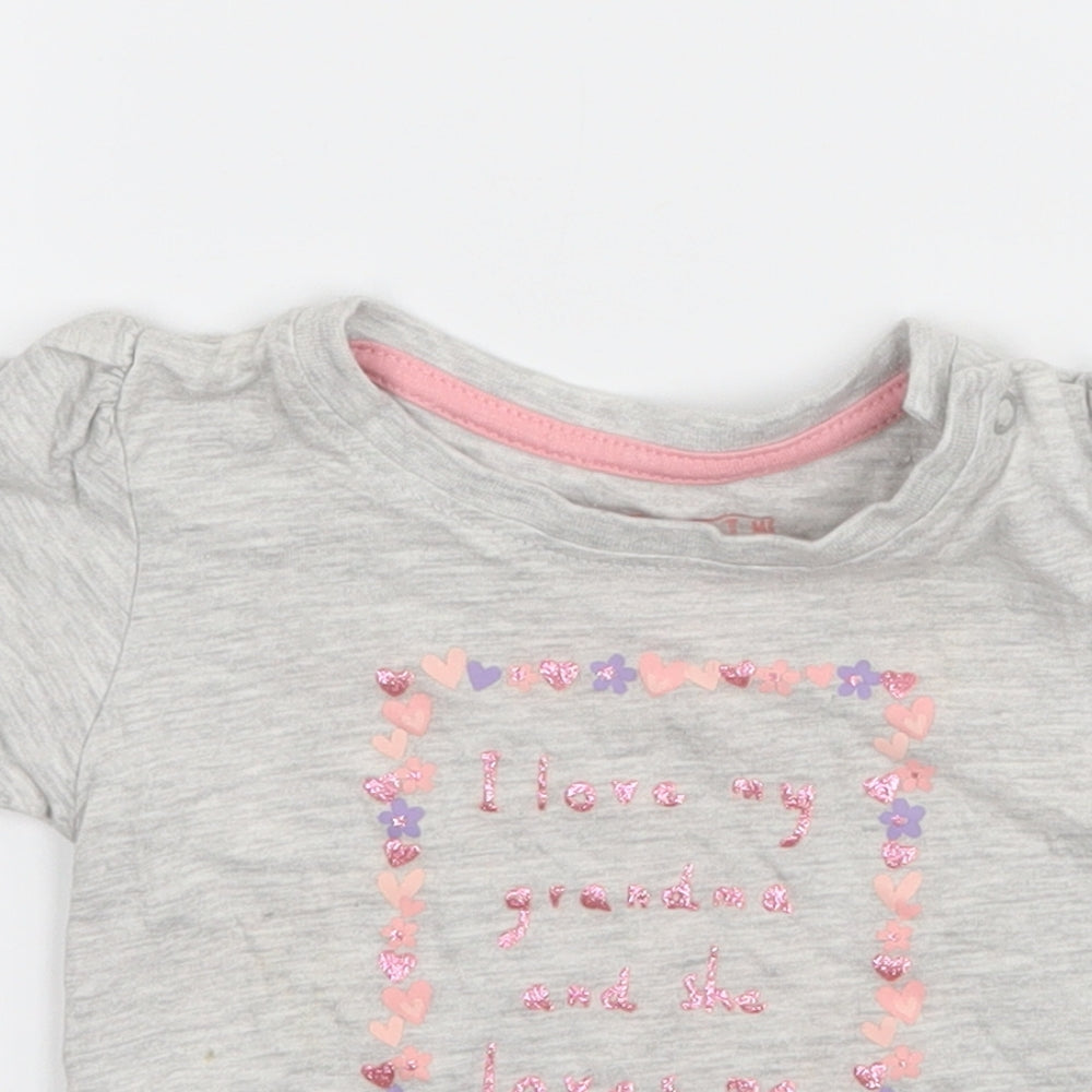 Primark Baby Grey   Basic T-Shirt Size 6-9 Months
