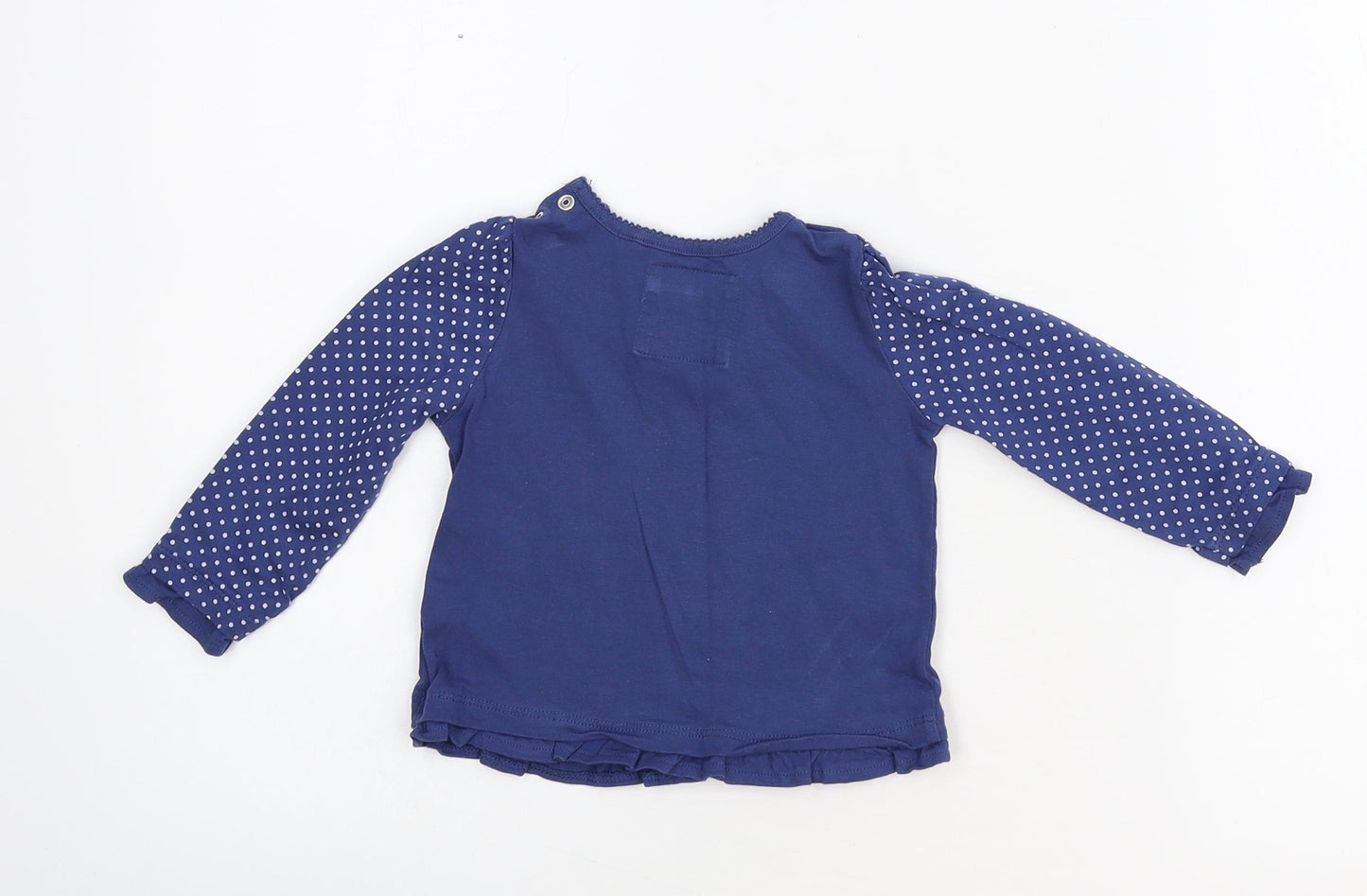 TU Girls Blue   Basic Blouse Size 6-9 Months  - bird