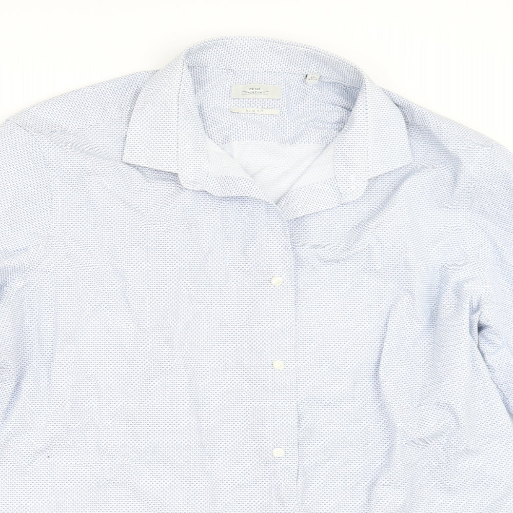 NEXT Mens Black Geometric   Button-Up Size 17