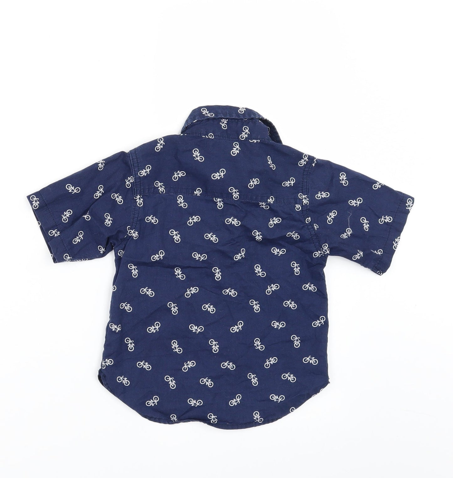 American Hawk Boys Blue Geometric  Basic Button-Up Size 3 Years