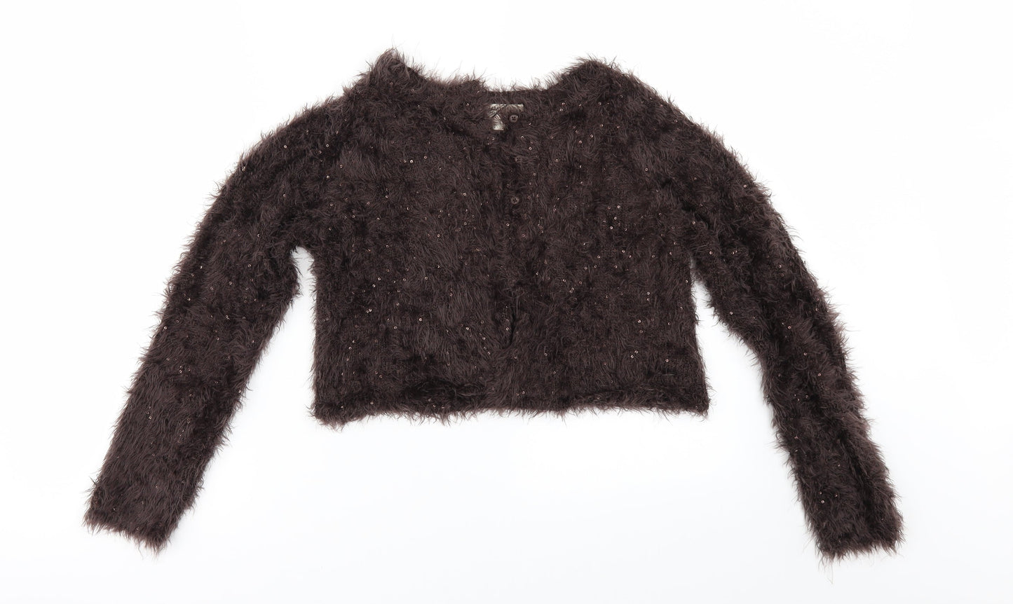 Zara Girls Brown   Cardigan Jumper Size 13-14 Years