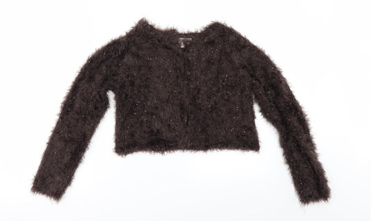 Zara Girls Brown   Cardigan Jumper Size 13-14 Years