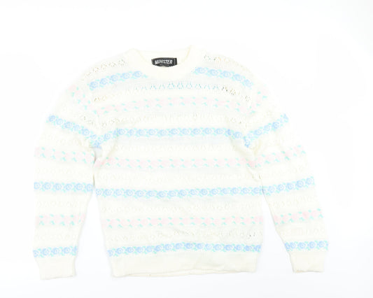 Minister Womens Ivory Floral  Pullover Jumper Size 14