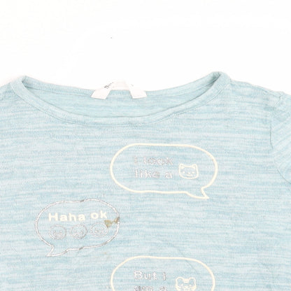Preloved H&M Girls Green   Pullover Jumper Size 11-12 Years - Detail