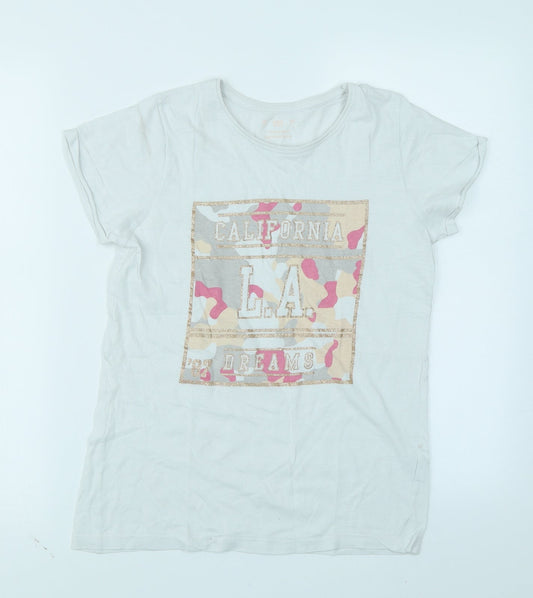 YD Girls White   Basic T-Shirt Size 12-13 Years
