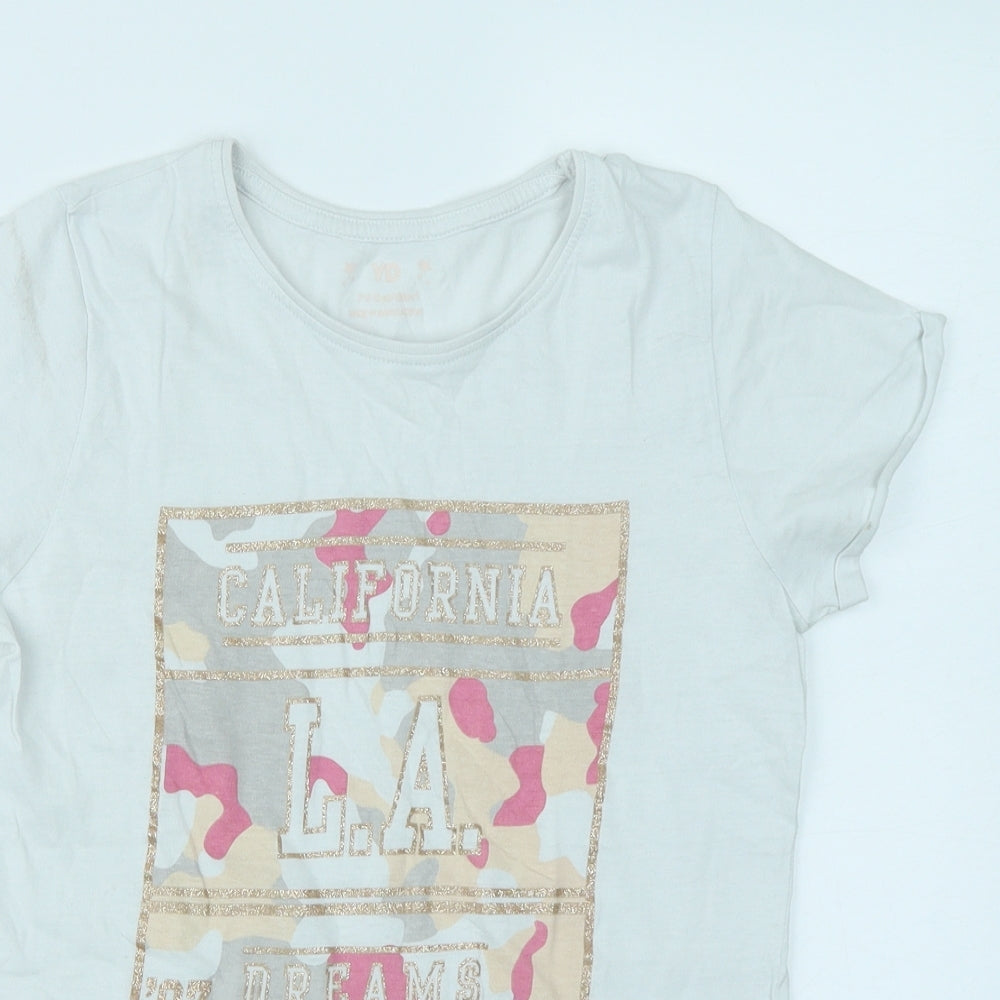 YD Girls White   Basic T-Shirt Size 12-13 Years