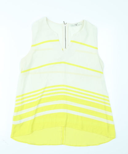 Next Womens Yellow Striped  Basic Blouse Size 14