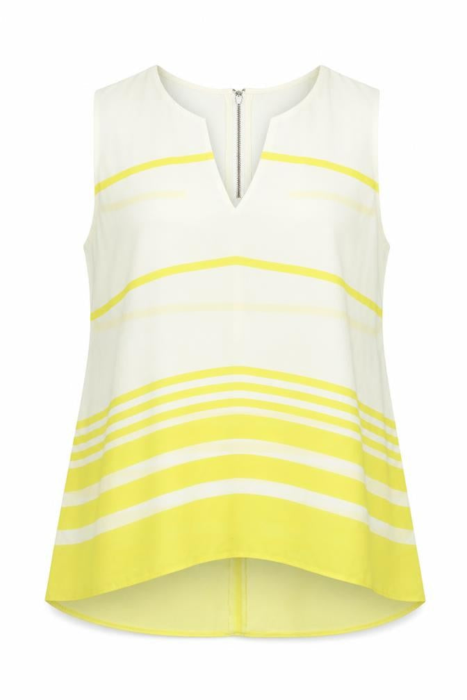 NEXT Womens Yellow Striped  Basic Blouse Size 14