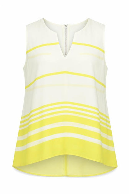 Next Womens Yellow Striped  Basic Blouse Size 14