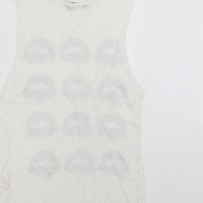 Preloved Primark Womens White   Basic Tank Size 6  - mouth - Label