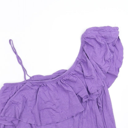 Preloved New Look Womens Purple   Basic Blouse Size 14 - Detail