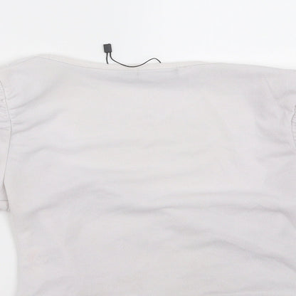 Preloved Boohoo Womens White   Cropped Blouse Size 6  - Off White - Label