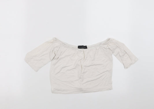 Missguided Womens White   Cropped T-Shirt Size S