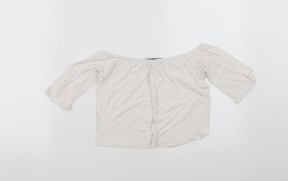 Back view of Missguided women’s white cropped t-shirt, size S