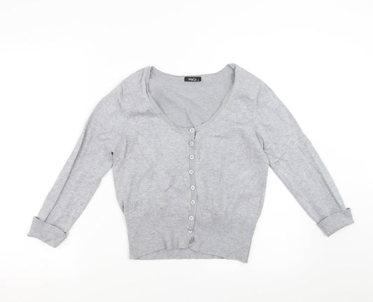 M&Co Womens Grey   Cardigan Jumper Size S