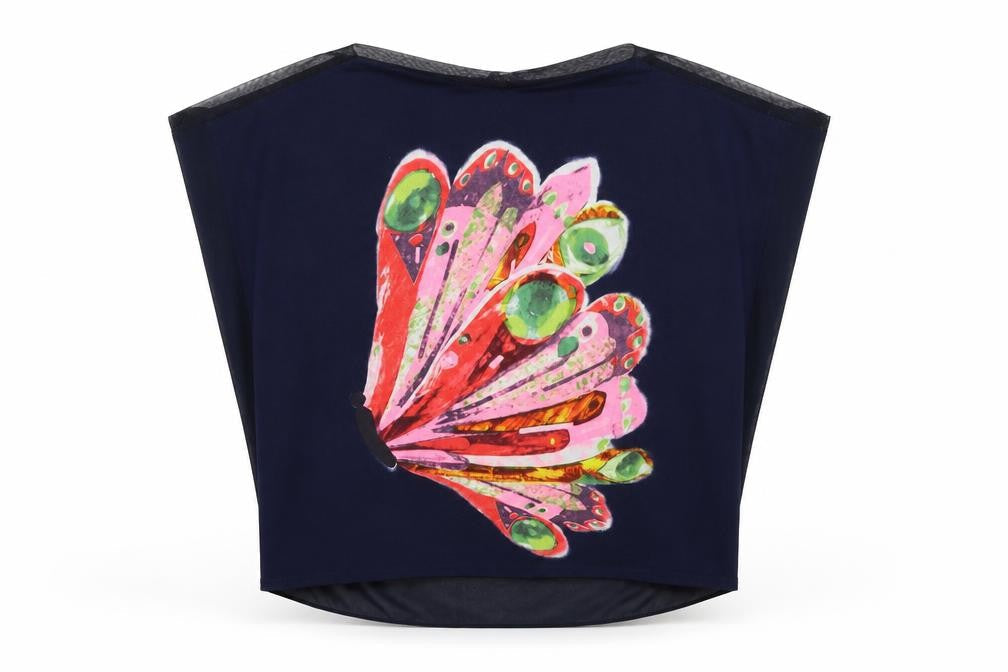 Mina uk Womens Blue   Basic Blouse Size 8  - butterfly