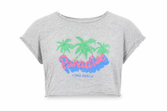 Primark Womens Grey   Cropped T-Shirt Size 10