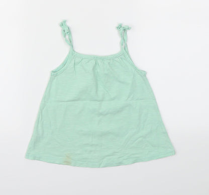 Front view of George girls’ green basic t-shirt, size 3-4, years