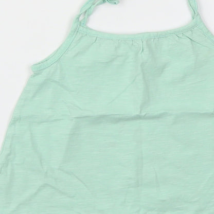 Brand and care label for George girls’ green basic t-shirt, size 3-4, years