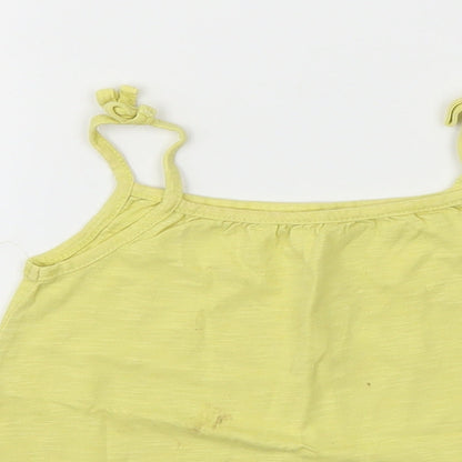 Close-up detail of George girls’ yellow basic t-shirt, size 3-4, years