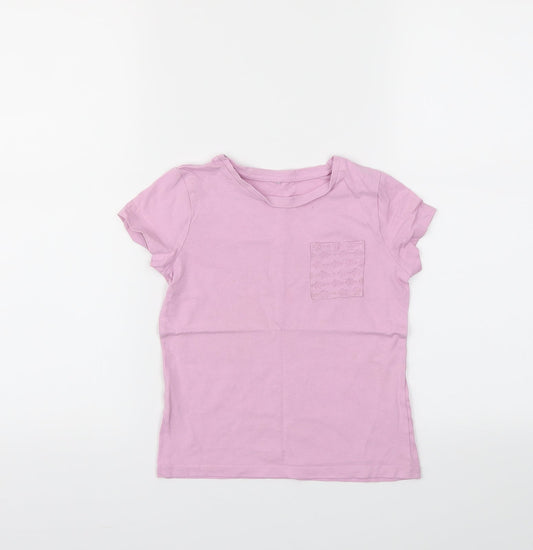 George Girls Purple   Basic T-Shirt Size 5-6 Years