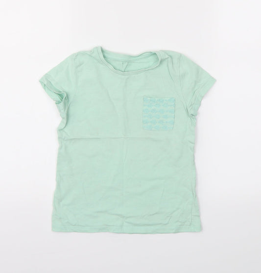 George Girls Green   Basic T-Shirt Size 5-6 Years