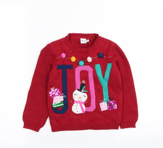 Mini Club Girls Red   Pullover Jumper Size 2-3 Years