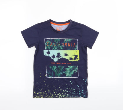 Additional front view of urban dept boys’ blue basic t-shirt, size 7, years