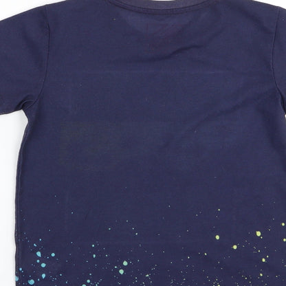 Brand and care label for urban dept boys’ blue basic t-shirt, size 7, years