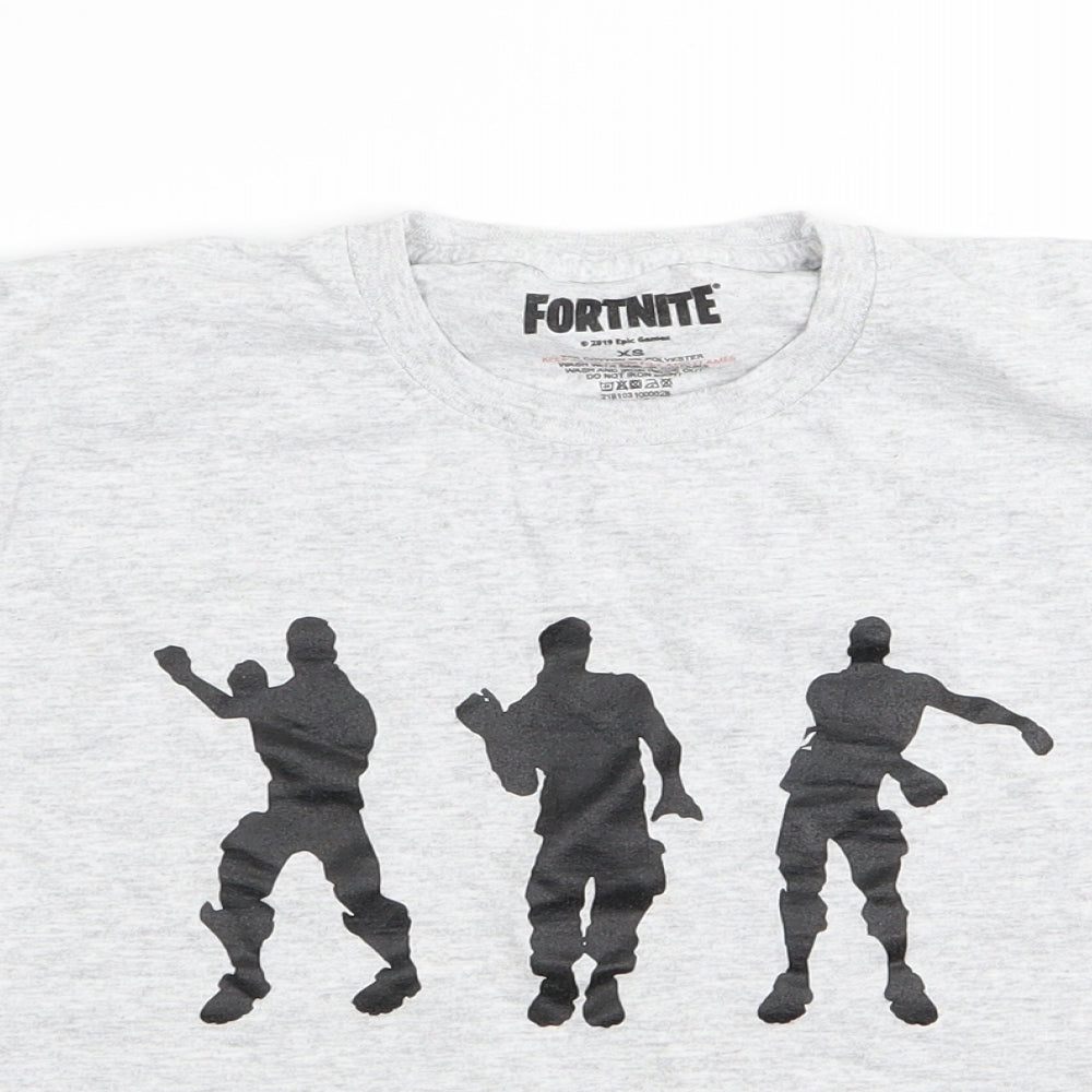fortnight Boys Grey   Basic T-Shirt Size XS