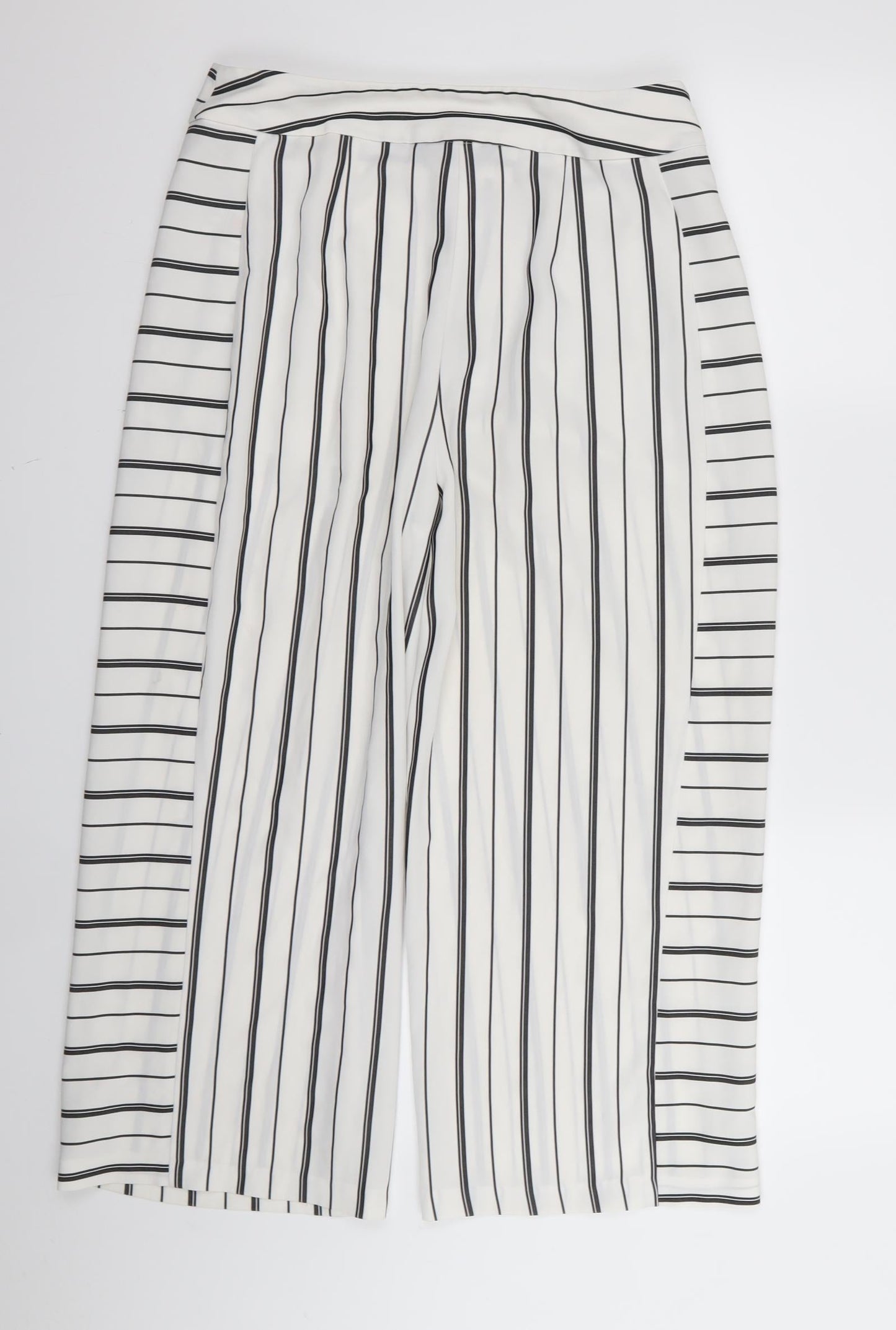 F&F Womens White Striped  Trousers  Size 10 L25 in