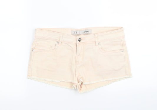 denim and co Womens Pink  Denim Hot Pants Shorts Size 8