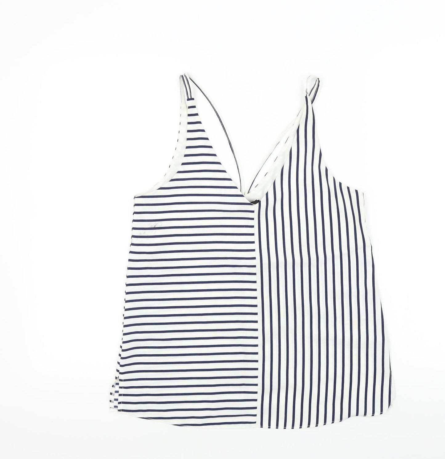 Topshop Womens Blue Striped  Basic T-Shirt Size 8