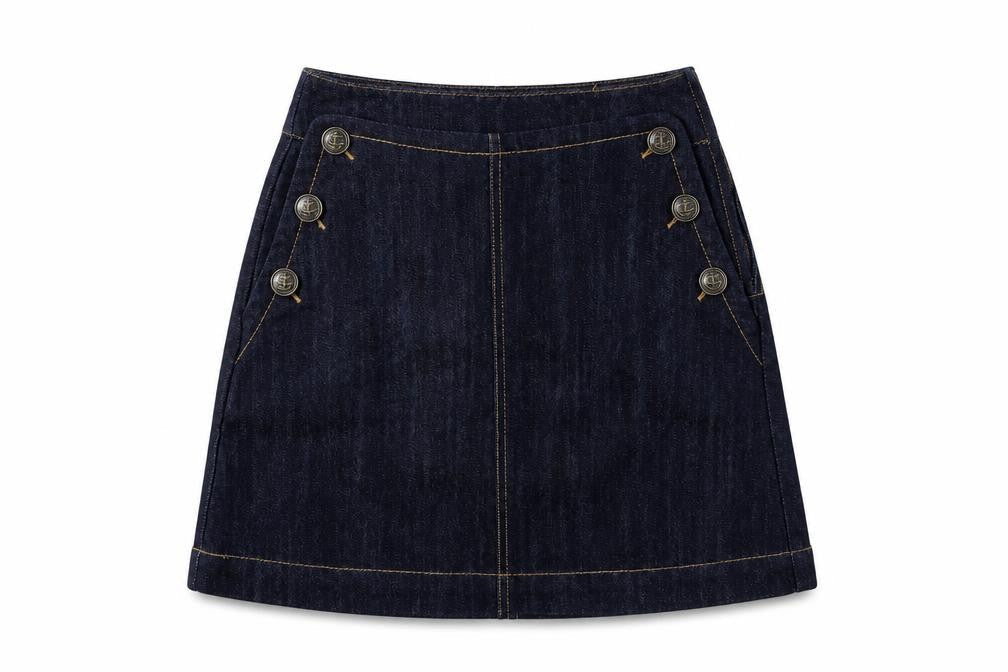 SOFT GREY Womens Blue   A-Line Skirt Size 6
