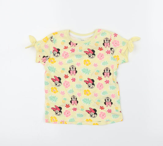 Primark Girls Yellow   Basic T-Shirt Size 18-24 Months  - Disney