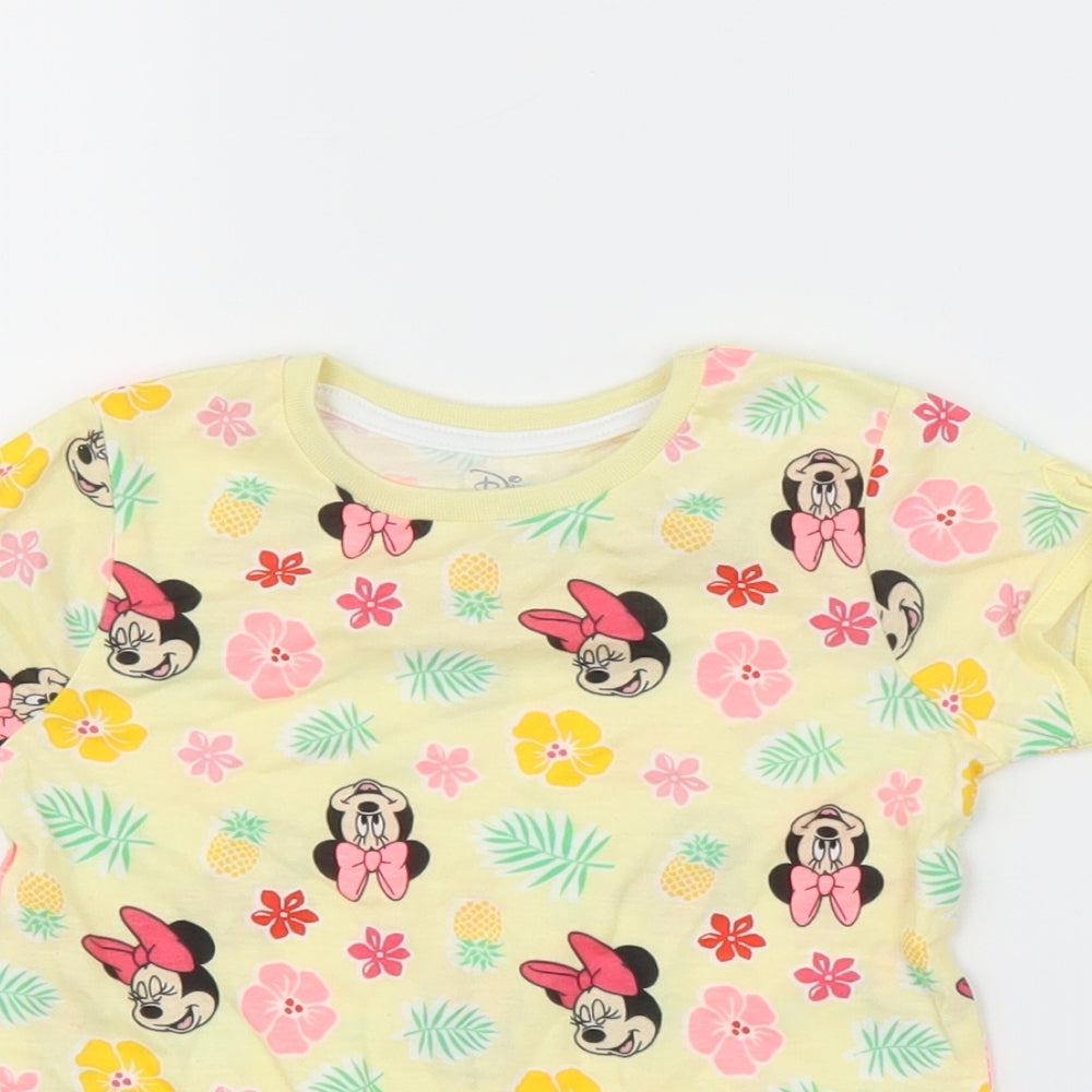 Primark Girls Yellow   Basic T-Shirt Size 18-24 Months  - Disney