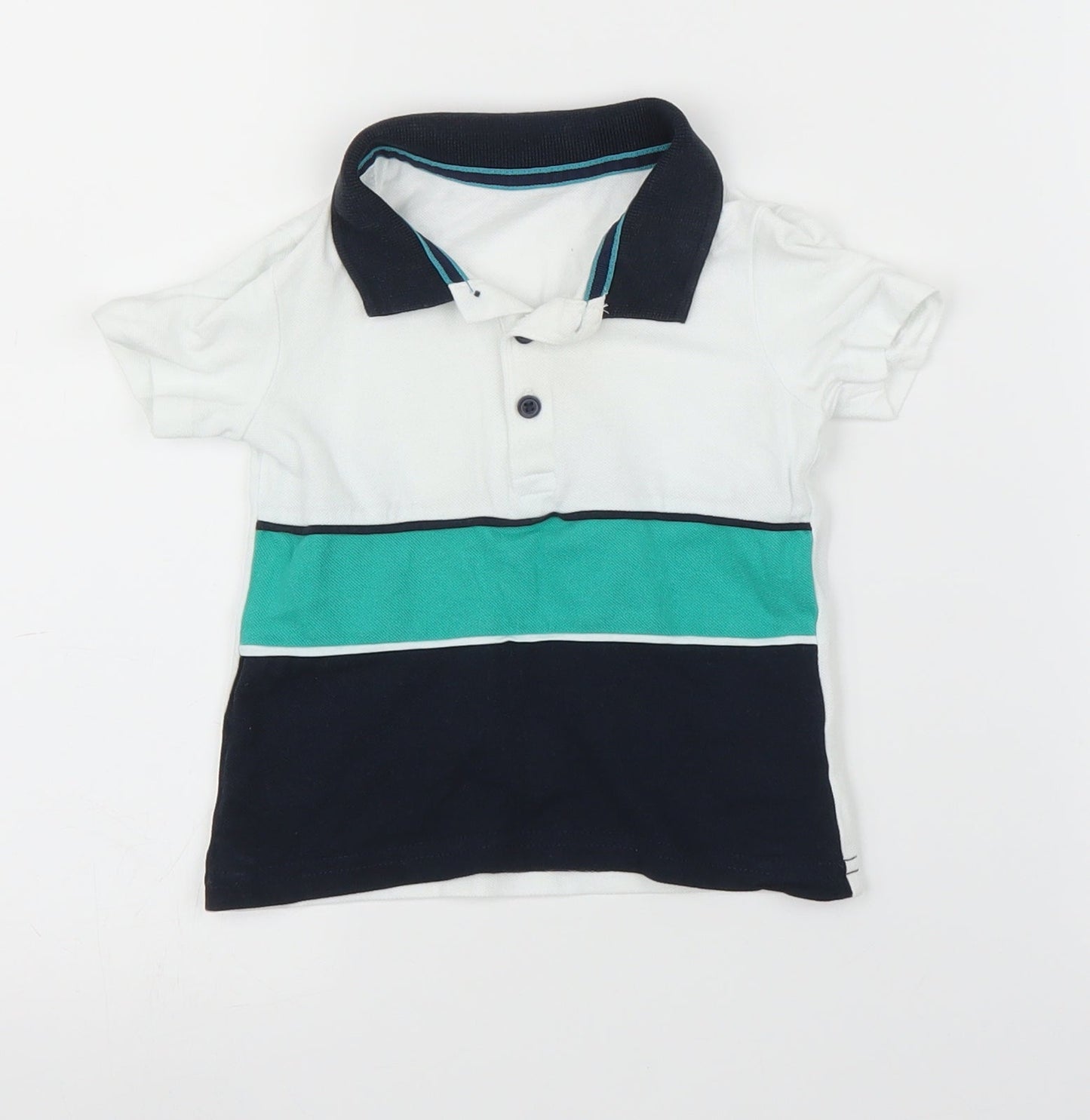Matalan Boys White   Basic Polo Size 12-18 Months