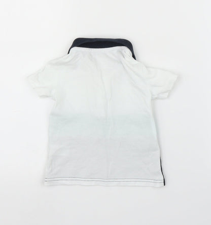 Back view of Matalan boys’ white basic polo, size 12-18, months