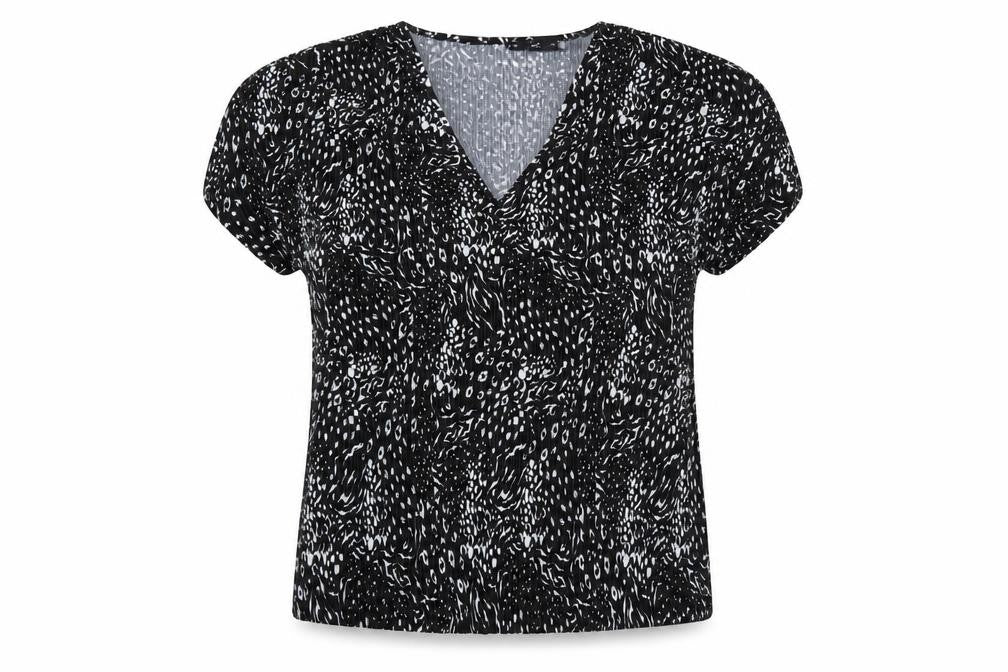 F&F Womens Black Animal Print  Basic Blouse Size 10  - Leopard print