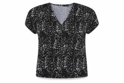 F&F Womens Black Animal Print  Basic Blouse Size 10  - Leopard print